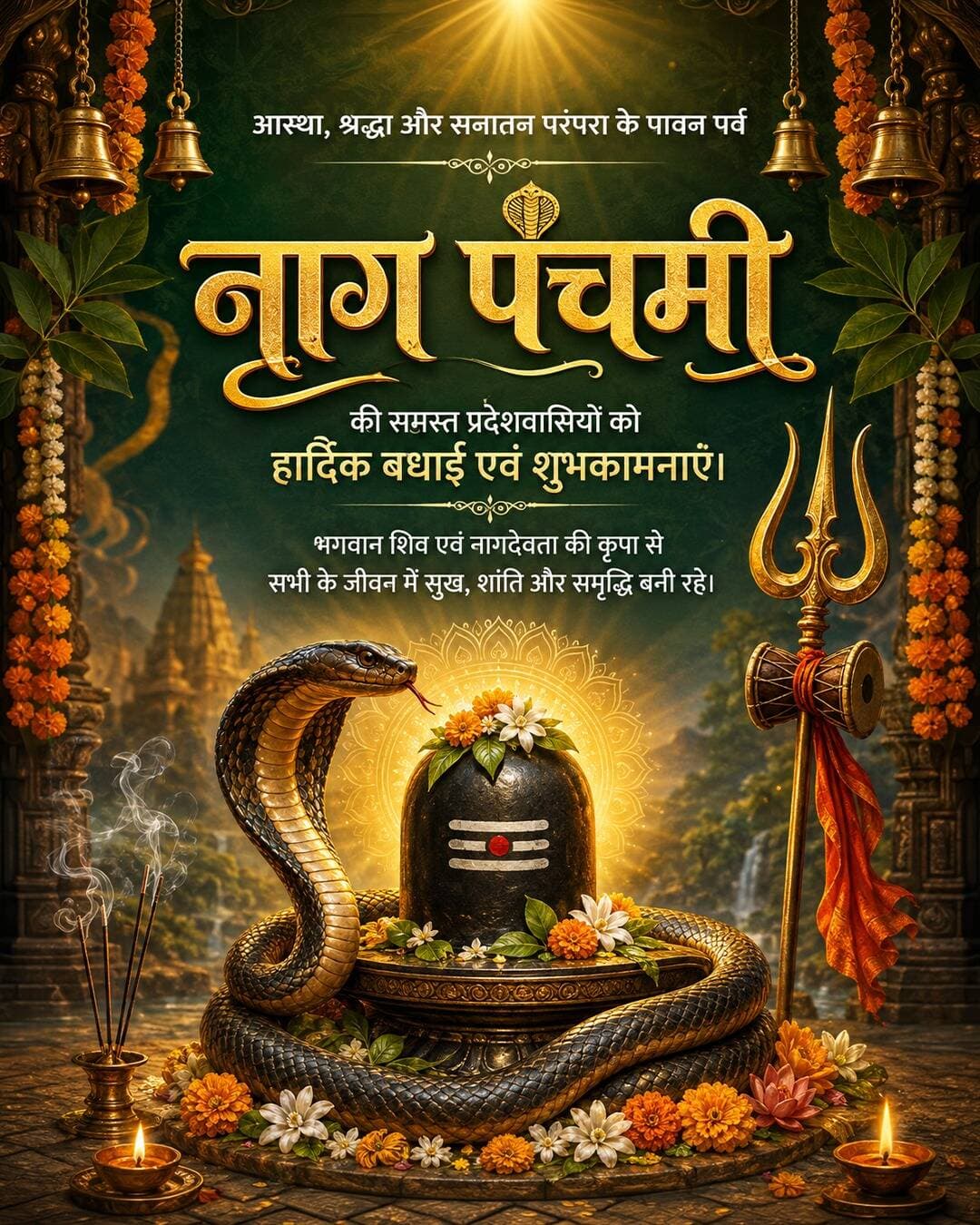 नाग पंचमी की हार्दिक शुभकामनाएं! 🙏
श्रद्धा, आस्था और प्रकृति संरक्षण के पावन पर्व नाग पंचमी की सभी प्रदेशवासियों को हार्दिक शुभकामनाएं।
नाग देवता की कृपा से हर परिवार में सुख, शांति और समृद्धि बनी रहे।
<nis:link nis:type=tag nis:id=nagpanchami nis:value=NagPanchami nis:enabled=true nis:link/> <nis:link nis:type=tag nis:id=नागपंचमी nis:value=नागपंचमी nis:enabled=true nis:link/> <nis:link nis:type=tag nis:id=chhattisgarh nis:value=chhattisgarh nis:enabled=true nis:link/>