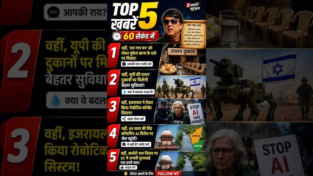 📰 Aaj Ki 5 Badi Speed News | Just 1 Minute || #1mints #shorts