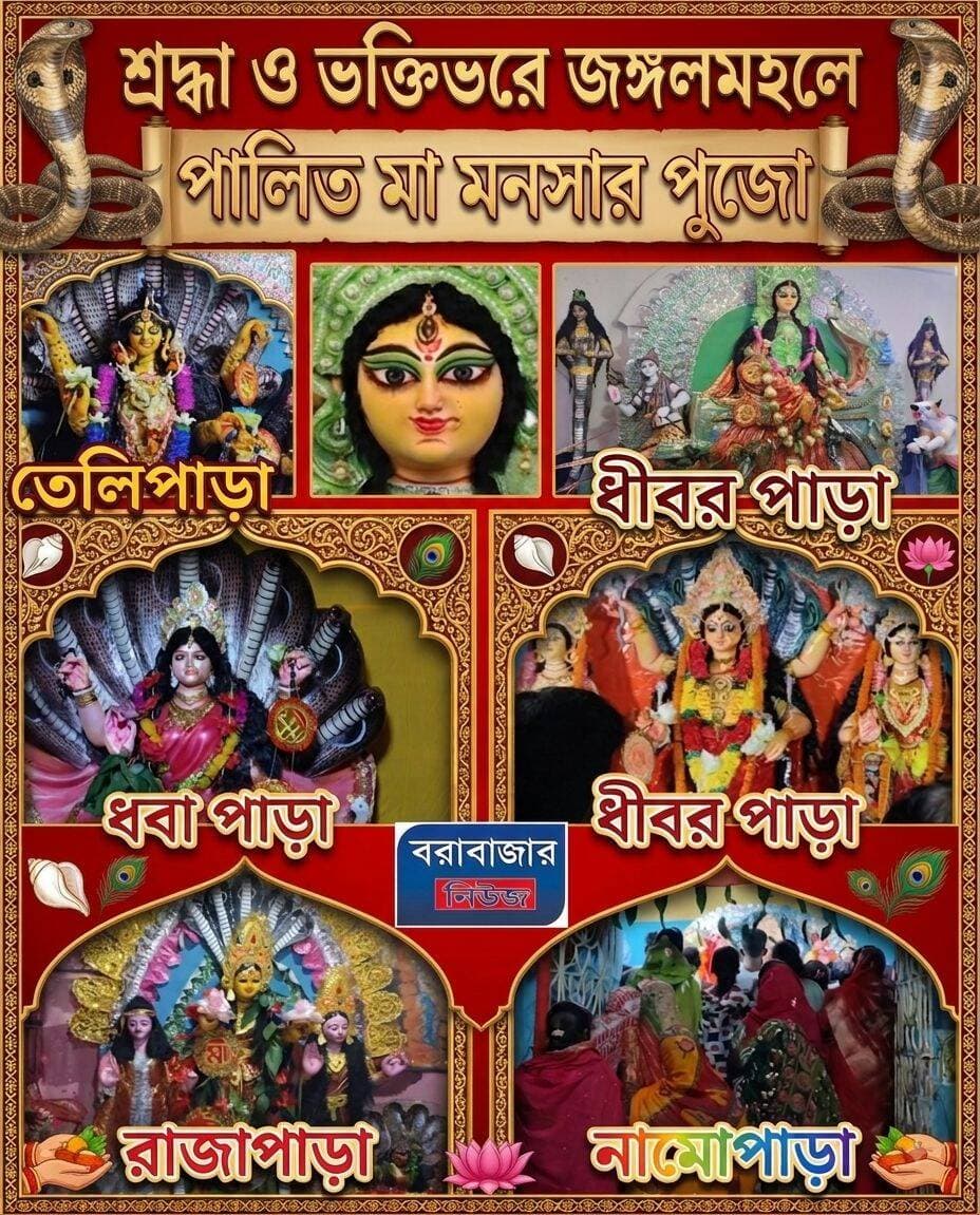 বরাবাজারে ধুমধামে মা মনসার পুজো।
Barabazar News/বরাবাজার নিউজ