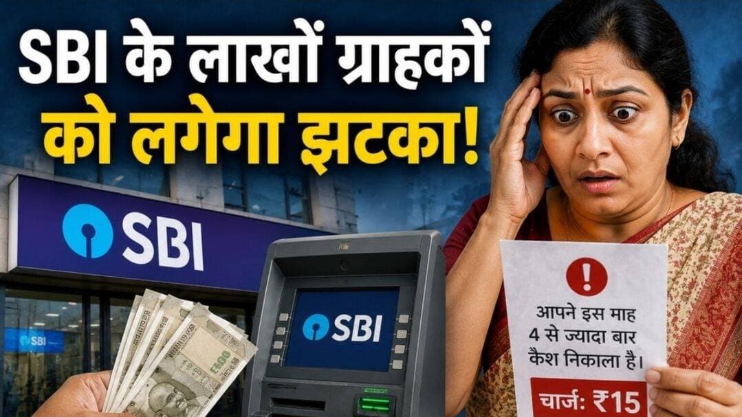 SBI के लाखो ग्राहकों को लगेगा झटका! चार बार से ज्यादा ₹500 भी निकाला तो देना होगा 15 रुपये चार्ज