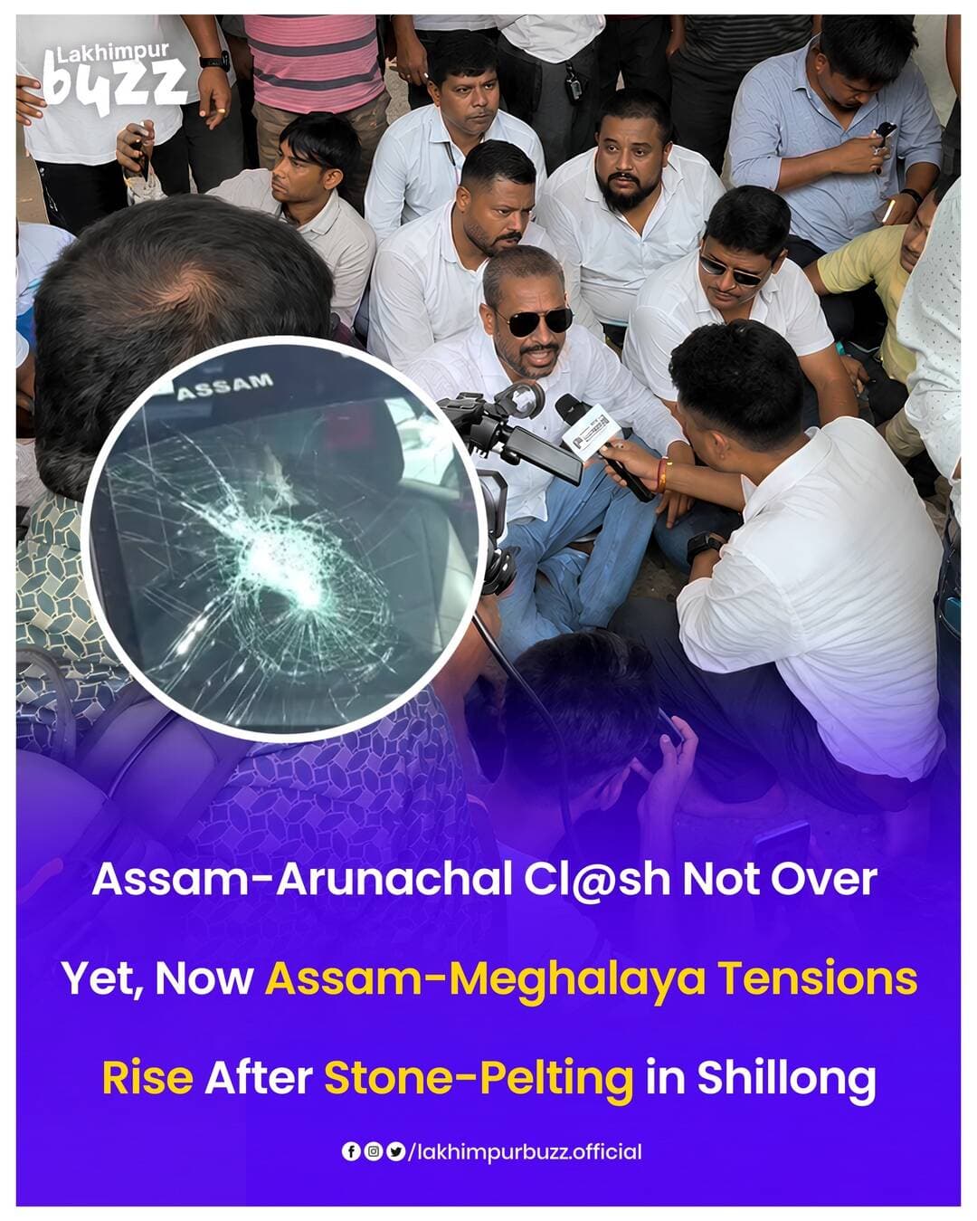 <nis:link nis:type=tag nis:id=news nis:value=News nis:enabled=true nis:link/> || Just days after Assam witnessed tensions with Arunachal Pradesh over the Assam-Arunachal border issue, another situation has now emerged involving Meghalaya.
The earlier tensions saw a major road blockade, with Lakhimpur also witnessing the impact as movement on key routes was disrupted.
Now, tensions between Assam and Meghalaya have surfaced after Assam-registered vehicles were allegedly targeted with stones during a KSU bike rally in Shillong.
Several vehicles were reportedly damaged, while some people, including children, were injured in the incident.
Following the incident, Meghalaya-registered vehicles were stopped at Jorabat on Thursday by tourist drivers from Assam and members of the public.
Protesters demanded compensation for the damaged vehicles and reimbursement of medical expenses for those injured.
With two neighbouring-state tensions emerging within days, authorities are closely monitoring the situation to prevent further escalation.
.
.
.
.
.
<nis:link nis:type=tag nis:id=assam nis:value=assam nis:enabled=true nis:link/> <nis:link nis:type=tag nis:id=assammeghalayaclash nis:value=assammeghalayaclash nis:enabled=true nis:link/> <nis:link nis:type=tag nis:id=lakhimpurbuzz nis:value=lakhimpurbuzz nis:enabled=true nis:link/>