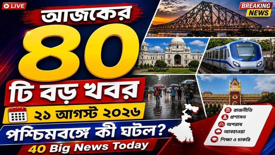🔴 আজকের ৪০টি বড় খবর - ২১ আগস্ট ২০২৬