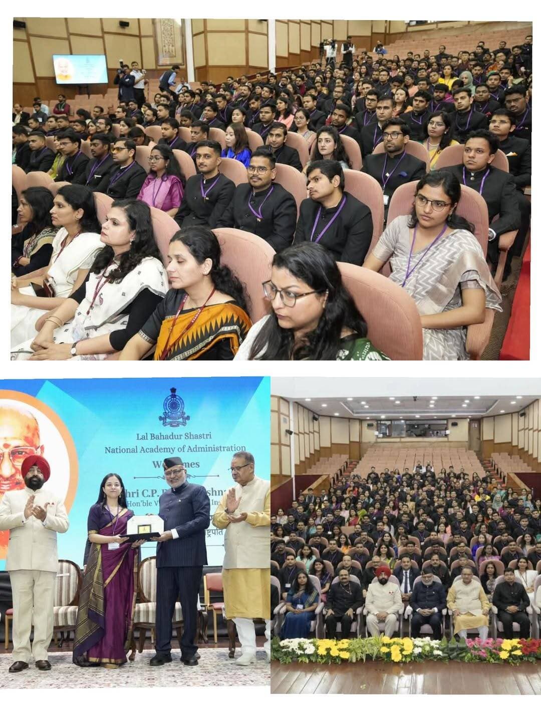 नारी शक्ति और बदलते भारत की तस्वीर,
2024 बैच में 41 प्रतिशत IAS महिला अधिकारी : उपराष्ट्रपति श्री सी.पी. राधाकृष्णन
=======
मसूरी। उपराष्ट्रपति श्री सी.पी. राधाकृष्णन ने गुरुवार को मसूरी स्थित लाल बहादुर शास्त्री राष्ट्रीय प्रशासन अकादमी (LBSNAA) में 2024 बैच के IAS प्रशिक्षु अधिकारियों के फेज-II प्रशिक्षण के समापन समारोह को संबोधित किया। उन्होंने अधिकारियों से आह्वान किया कि ‘सेवा भाव और कर्तव्य बोध’ को अपने कार्य का मार्गदर्शक मंत्र बनाएं और देश के अंतिम छोर तक विकास की योजनाओं का लाभ पहुंचाने के लिए पूरी प्रतिबद्धता से काम करें।
उपराष्ट्रपति ने कहा कि सिविल सेवाएं सरकार की नीतियों को जमीनी स्तर पर लागू करने में महत्वपूर्ण कड़ी हैं। विकसित भारत@2047 के लक्ष्य को हासिल करने में युवा प्रशासनिक अधिकारियों की भूमिका बेहद अहम होगी। उन्होंने अधिकारियों से समावेशी विकास और अंतिम व्यक्ति तक शासन की पहुंच सुनिश्चित करने पर जोर दिया।
उन्होंने व्यक्तिगत उपलब्धि के बजाय टीम की सफलता को प्राथमिकता देने की अपील की। अधिकारियों से बेहतर टीम बनाने, सहयोगियों को प्रेरित करने और पूर्व अधिकारियों की अच्छी कार्यप्रणालियों को आगे बढ़ाने का आह्वान किया।
उपराष्ट्रपति ने बताया कि 2024 बैच में करीब 41 प्रतिशत महिला अधिकारी हैं। उन्होंने इसे नारी शक्ति और बदलते भारत की तस्वीर बताते हुए कहा कि प्रतिभा रूढ़ियों से ऊपर उठकर अपनी जगह बना रही है।
<nis:link nis:type=tag nis:id=नारीशक्ति nis:value=नारीशक्ति nis:enabled=true nis:link/>