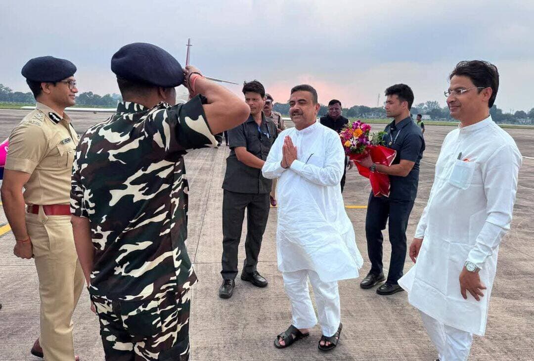 বাগডোগরা এসে পৌছালেন মুখ্যমন্ত্রী শুভেন্দু অধিকারী