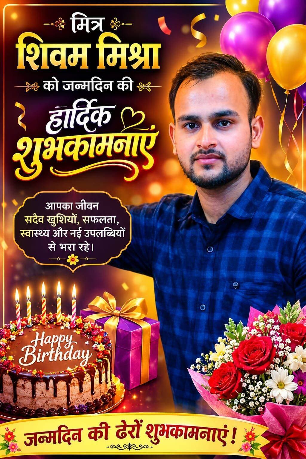 प्रिय भाई शिवम मिश्रा को जन्मदिन की हार्दिक शुभकामनाएं....