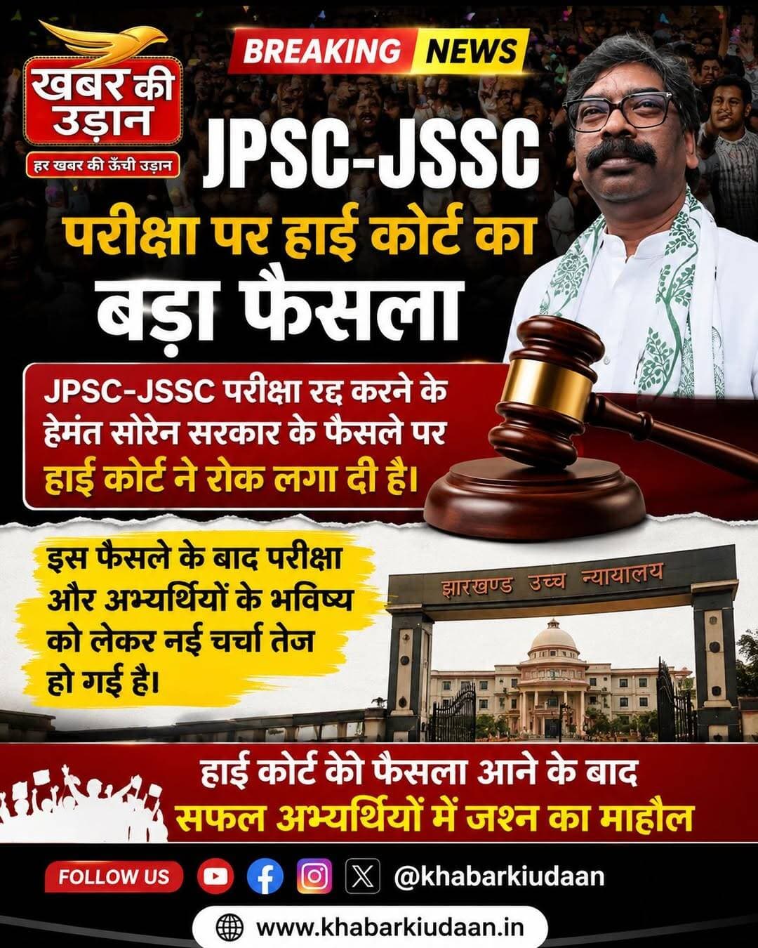 <nis:link nis:type=tag nis:id=breakingnews nis:value=BreakingNews nis:enabled=true nis:link/> JPSC-JSSC परीक्षा पर हाई कोर्ट का बड़ा फैसला, सफल अभ्यर्थियों में जश्न! 🎉⚖️
<nis:link nis:type=tag nis:id=jpsc nis:value=JPSC nis:enabled=true nis:link/> <nis:link nis:type=tag nis:id=jssc nis:value=JSSC nis:enabled=true nis:link/> <nis:link nis:type=tag nis:id=highcourt nis:value=HighCourt nis:enabled=true nis:link/> <nis:link nis:type=tag nis:id=jharkhandnews nis:value=JharkhandNews nis:enabled=true nis:link/> <nis:link nis:type=tag nis:id=khabarkiudaan nis:value=KhabarKiUdaan nis:enabled=true nis:link/>