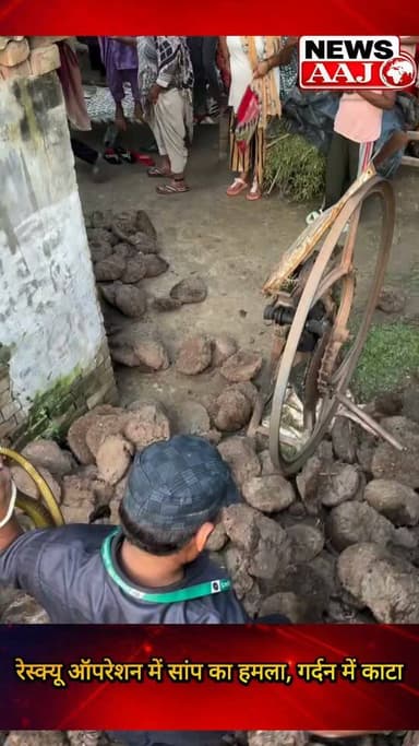रेस्क्यू ऑपरेशन के दौरान बड़ा हादसा, सांप ने गर्दन में काटा; मौके पर मचा हड़कंप #SnakeRescue #RescueOperation #SnakeBite #BreakingNews #NewsAaj