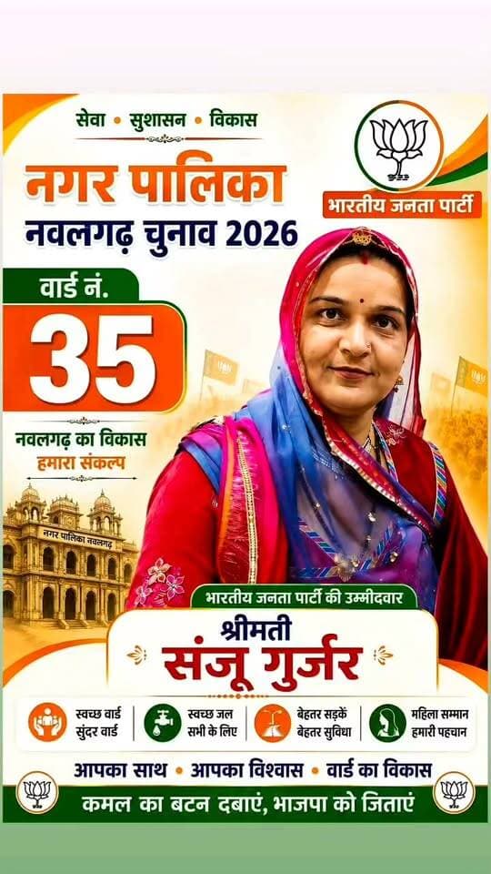 नवलगढ़ के वार्ड नंबर 35 से संजू गुर्जर ने ठोकी दावेदारी