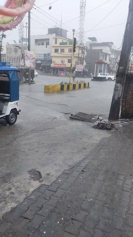 बारिश शुरू जगाधरी मटका चौक