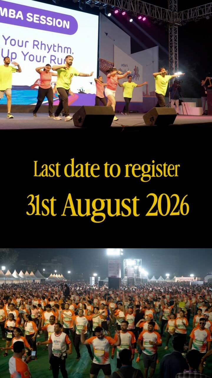 10 years. One city. Countless finish lines.
Be a part of the milestone 10th edition of Adani Ahmedabad Marathon.
29 Nov 2026 | Adani Ahmedabad Marathon
5K | 10K | 21K | Full Marathon
Run for our Soldiers.
Registrations closes 31st August — register today! Link in bio on @ahmdmarathon.
#amdavad #AdaniAhmedabadMarathon #AmdavadiRunsTogether #Run4ourSoldiers