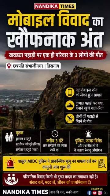 मोबाइल फोन को लेकर विवाद, पहाड़ी पर 3 की दर्दनाक मौत! | छत्रपति संभाजीनगर #shorts #breakingnews