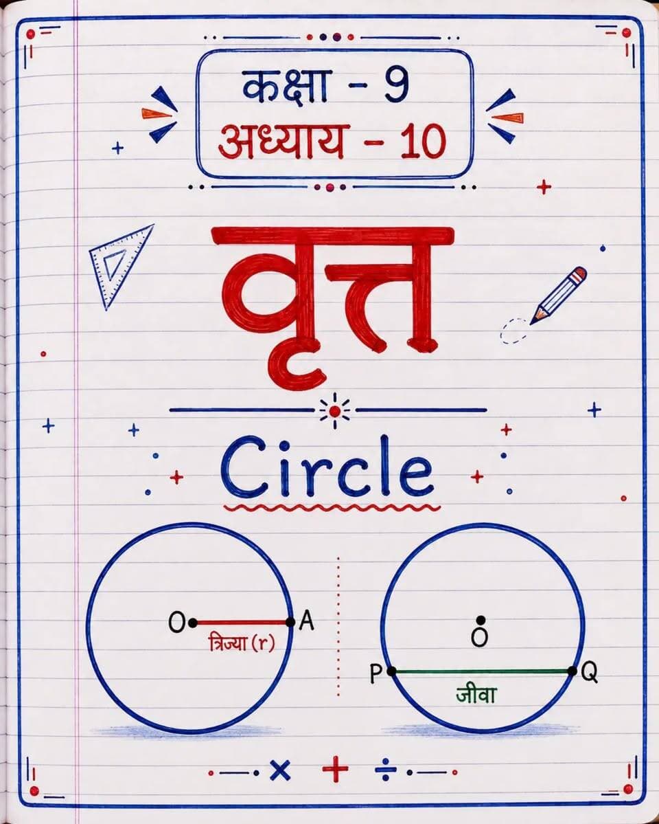 🌿📐 मैथ की जड़ी-बूटी सीरीज | कक्षा 9
🔥 जड़ी-बूटी से पढ़ो, गणित को आसान करो!
📚 कक्षा 9 | अध्याय 10 — वृत्त
⭕ केंद्र • त्रिज्या • व्यास • जीवा • चाप • वृत्तखंड • त्रिज्यखंड
✍️ सभी महत्वपूर्ण परिभाषाएँ और मूल अवधारणाएँ एकदम आसान भाषा में, ताकि परीक्षा के समय पूरा अध्याय जल्दी याद हो जाए।
💡 मैथ की जड़ी-बूटी सीरीज का यह नोट्स पोस्ट आपके रिवीजन के लिए बेहद उपयोगी है।
📌 पोस्ट को सहेजें • साझा करें • फॉलो करें
🎯 ऐसी ही परीक्षा-उपयोगी गणित की जड़ी-बूटी के लिए जुड़े रहें।
#मैथकीजड़ीबूटी #जड़ीबूटीसीरीज #कक्षा9गणित #वृत्त #अध्याय10 गणितनोट्स NCERTगणित कक्षा9 गणितकीतैयारी MathsNotes Class9Maths Circle BKRajClasses