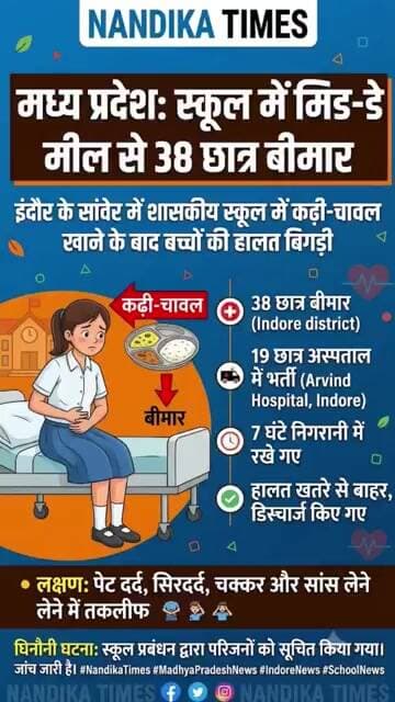 Indore Mid-Day Meal Controversy: 38 Children Hospitalized in Sanwer| News Update #shorts #indorenews
