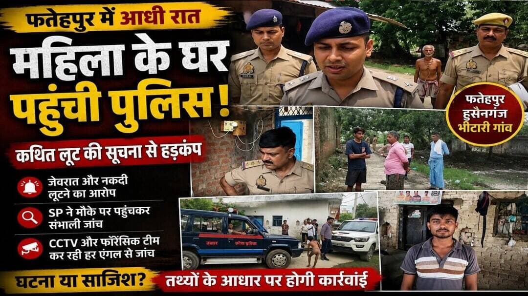 फतेहपुर:आधी रात महिला के घर पहुंची पुलिस, कथित लूट की सूचना से मचा हड़कंप; SP ने संभाली जांच #NDNEWS