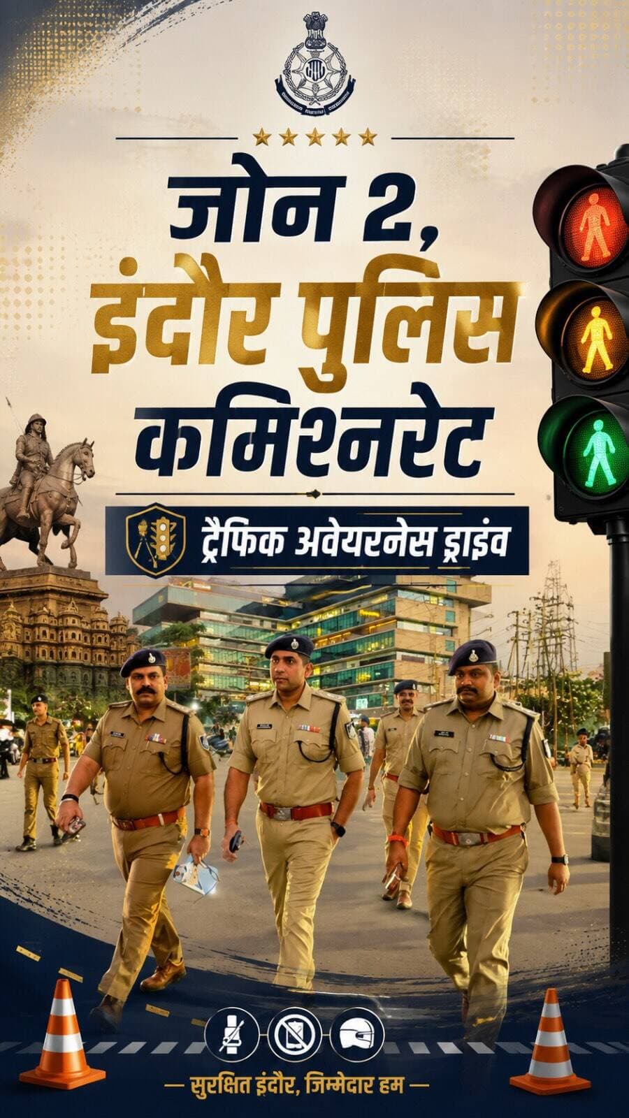 इंदौर पुलिस कमिश्नरेट जोन २
ट्रैफिक अवेयरनेस ड्राइव