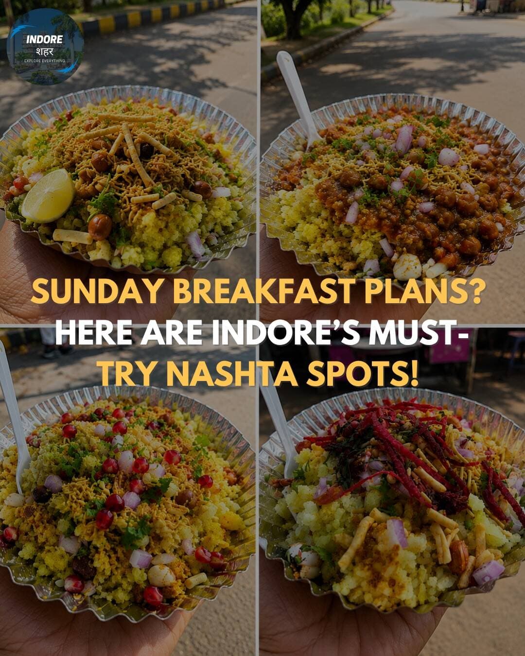 Sunday breakfast plans? 😋☀️
कहाँ चले भिया 🚩
.
📍 Save this post for your next breakfast plan & tag your foodie partner! 😍
#indoreshahar #pohalover