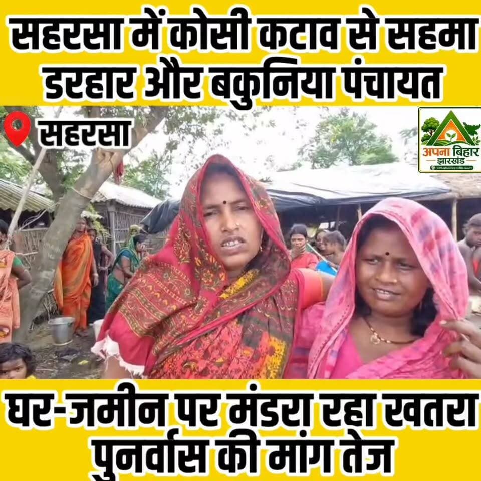 सहरसा में कोसी कटाव से सहमा डरहार-बकुनिया, घर-जमीन पर मंडरा रहा खतरा; पुनर्वास की मांग तेज #saharsa #kosi Saharsa District Administration @topfans Information & Public Relations Department, Government of Bihar