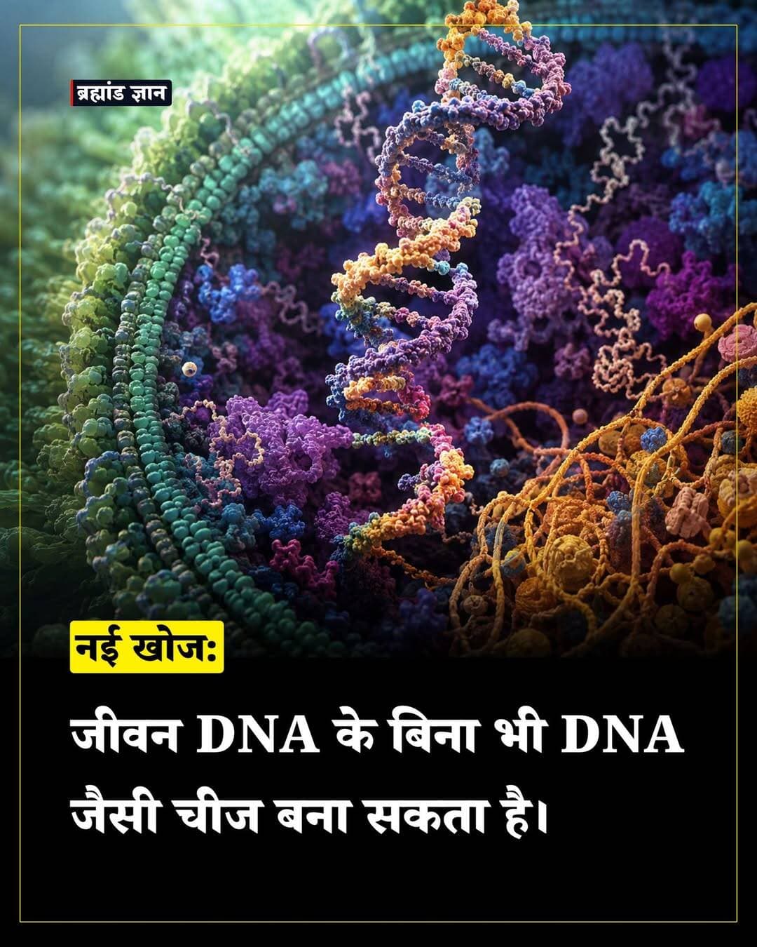 डीएनए बनाने के लिए अब तक माना जाता था कि पहले से मौजूद डीएनए या आरएनए की जरूरत पड़ेगी। लेकिन वैज्ञानिकों ने बैक्टीरिया में ऐसा तरीका खोज लिया है, जो इस सोच को थोड़ा बदल देता है।
इस खोज में वैज्ञानिकों को एक खास प्रोटीन मिला, जो बिना किसी डीएनए या आरएनए टेम्पलेट के खुद एक खास तरह का डीएनए बना सकता है।
यह प्रोटीन डीआरटी3बी है। इसकी खास बात यह है कि डीएनए बनाने के दौरान इसके अंदर मौजूद कुछ अमीनो एसिड तय करते हैं कि अगला न्यूक्लियोटाइड कौन-सा जुड़ेगा।
यानि यहां डीएनए की कोई पुरानी कॉपी देखकर नई कॉपी नहीं बन रही, बल्कि प्रोटीन की अपनी molecular structure डीएनए बनने के क्रम को guide कर रही है।
हालांकि यह कोई भी मनचाहा डीएनए नहीं बना सकता। वैज्ञानिकों ने देखा कि यह मुख्य रूप से सी-ए-सी-ए जैसे दोहराए जाने वाले sequence बनाता है।
और इसका काम सिर्फ डीएनए बनाना नहीं है। यह बैक्टीरिया की एक antiviral defense system का हिस्सा है। जब कोई वायरस बैक्टीरिया पर हमला करता है, तो यह सिस्टम ऐसा डीएनए बनाता है जिससे संक्रमित बैक्टीरिया की growth रुक सकती है।
इसका फायदा यह होता है कि वायरस उस बैक्टीरिया से निकलकर आसपास के दूसरे बैक्टीरिया में आसानी से नहीं फैल पाता।
सबसे दिलचस्प बात यह है कि डीआरटी3 सिस्टम में एक दूसरा एंजाइम भी होता है, जो आरएनए की मदद से दूसरी डीएनए स्ट्रैंड बना सकता है। दोनों मिलकर double-stranded डीएनए तैयार करते हैं।
यह खोज इसलिए खास है क्योंकि इससे पता चलता है कि प्रकृति में डीएनए बनाने के तरीके हमारी सोच से कहीं ज्यादा अलग और creative हो सकते हैं।
अभी यह कहना जल्दबाजी होगी कि इससे इंसानों के लिए कोई नई genetic technology तुरंत बन जाएगी। लेकिन वैज्ञानिक अब यह जरूर देखना चाहेंगे कि क्या प्रकृति में ऐसे और molecular systems भी मौजूद हैं।
आपके हिसाब से भविष्य में क्या ऐसी मशीन बनाई जा सकती है, जो अपनी structure से ही मनचाहा डीएनए लिख सके?
ओरिजन सोर्स: साइंसअलर्ट की रिपोर्ट
<nis:link nis:type=tag nis:id=dna nis:value=DNA nis:enabled=true nis:link/> <nis:link nis:type=tag nis:id=genetics nis:value=Genetics nis:enabled=true nis:link/> <nis:link nis:type=tag nis:id=biology nis:value=Biology nis:enabled=true nis:link/> <nis:link nis:type=tag nis:id=science nis:value=Science nis:enabled=true nis:link/> <nis:link nis:type=tag nis:id=geneticengineering nis:value=GeneticEngineering nis:enabled=true nis:link/> <nis:link nis:type=tag nis:id=brahmandgyan nis:value=BrahmandGyan nis:enabled=true nis:link/> <nis:link nis:type=tag nis:id=ब्रह्मांडज्ञान nis:value=ब्रह्मांडज्ञान nis:enabled=true nis:link/>