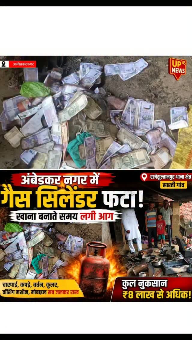 🔥 अंबेडकर नगर में गैस सिलेंडर फटा, लाखों का नुकसान!
राजेसुल्तानपुर थाना क्षेत्र के सारती गांव में खाना बनाते समय गैस सिलेंडर में आग लग गई। आग सिलेंडर तक पहुंचने के बाद तेज धमाके के साथ घर में आग फैल गई।
हादसे में ₹1.5 लाख की नकदी समेत घर का सामान जलकर राख हो गया। पीड़ित परिवार के अनुसार, कुल नुकसान ₹8 लाख से अधिक है। नकदी भैंस खरीदने के लिए जमा की गई थी।
आग में चारपाई, कपड़े, बर्तन, कूलर, वॉशिंग मशीन, मोबाइल और अन्य घरेलू सामान भी जल गए। ग्रामीणों ने कड़ी मशक्कत के बाद आग पर काबू पाया।
📍 सारती गांव, राजेसुल्तानपुर | अंबेडकर नगर
#AmbedkarNagar #AmbedkarNagarNews #GasCylinderBlast #GasCylinder #FireNews UPNews UPNewsToday BreakingNews Sarti Rajेसुल्तानपुर Rajेसुल्तानपुरNews FireAccident CylinderBlast HindiNews LocalNews UP45News NewsUpdate ViralNews