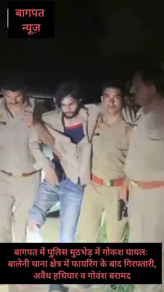 बागपत में पुलिस मुठभेड़ में गोकश घायलः बालेनी थाना क्षेत्र में फायरिंग के बाद गिरफ्तारी, अवैध हथियार व गोवंश बरामद #dmoffiesbaghpat #vedioviralreel #BaghpatNews #KTWing #UPPolice