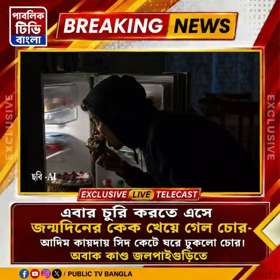চুরি করতে এসে ফ্রিজে রাখা জন্মদিনের কেক খেয়ে পালালো চোর!"আদিম" কায়দায় "সিঁদ" খুড়ে চুরি