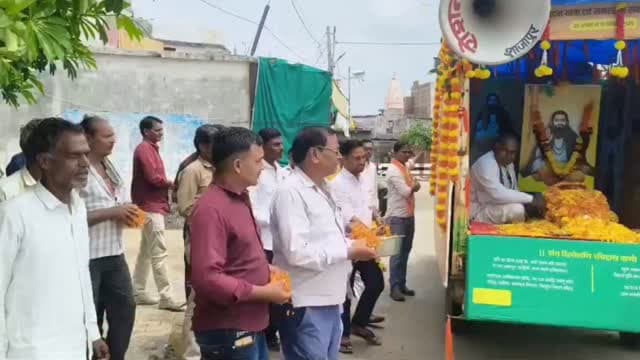 संत रविदास जी की 650वीं जयंती पर कलश यात्रा का दूधाना में सरपंच ने किया स्वागत