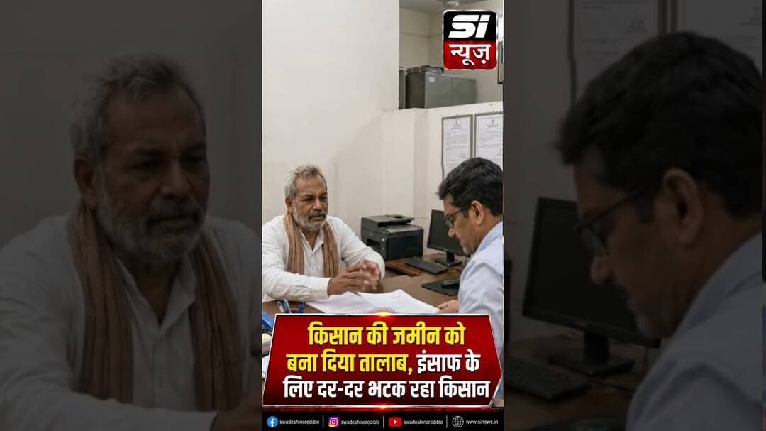 किसान की जमीन को बना दिया तालाब, इंसाफ के लिए दर-दर भटक रहा किसान
