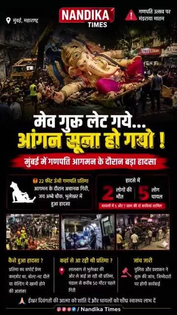 मुंबई में गणपति प्रतिमा हादसा: 2 की मौत, 5 घायल #shorts #mumbainews #mumbai #breakingnews #balganesh