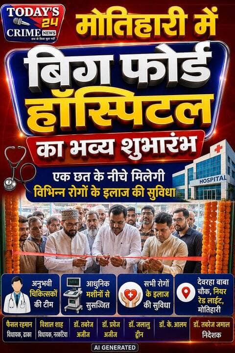 मोतिहारी में बिग फोर्ड हॉस्पिटल का भव्य शुभारंभ, एक छत के नीचे मिलेगी विभिन्न रोगों के इलाज की सुविधा
शहर के देवरहा बाबा चौक नियर रेड लाइट के समीप स्वास्थ्य सेवाओं के क्षेत्र में एक नई पहल के रूप में बिग फोर्ड हॉस्पिटल का भव्य उद्घाटन किया गया। उद्घाटन समारोह में जनप्रतिनिधियों, चिकित्सकों और शहर के गणमान्य लोगों की मौजूदगी रही। ढाका विधायक फैसल रहमान, नरकटिया विधायक विशाल शाह, डॉ. तबरेज अजीज, डॉ. प्रवेज अजीज, डॉ. जलालुद्दीन, डॉ. के. आलम एवं अस्पताल के निदेशक डॉ. तबरेज जमाल ने संयुक्त रूप से फीता काटकर अस्पताल का शुभारंभ किया।।।।।।।।
#motiharinews #amiteshkumar #motiharinewsupdate #Todays_24_Crime_News #motiharpolice