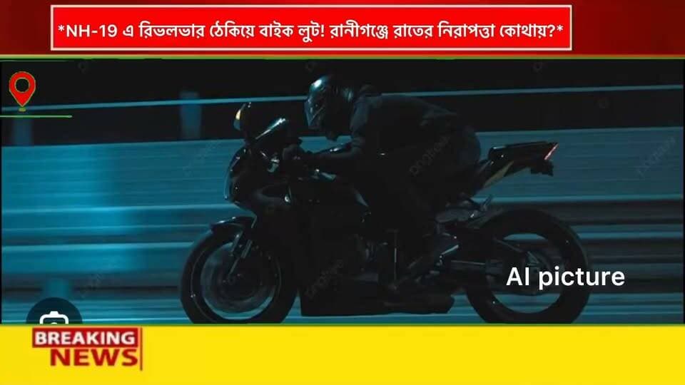 জাতীয় সড়ক ১৯ (NH-19 ) এ রিভলভার ঠেকিয়ে বাইক লুট! রানীগঞ্জে রাতের নিরাপত্তা কোথায়?*