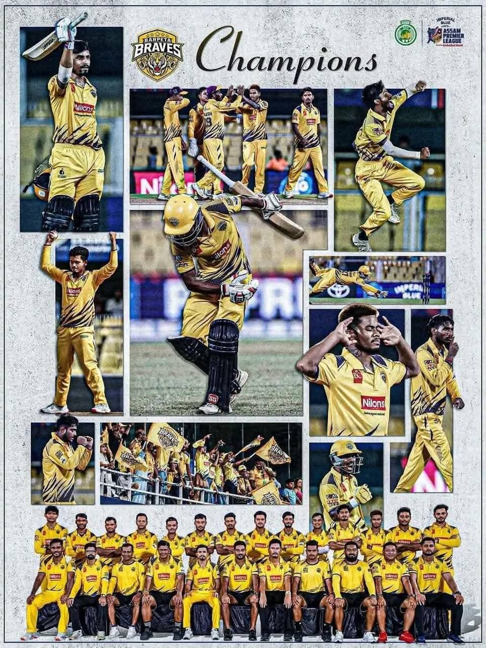 APLৰ চেম্পিয়ন বৰপেটা ব্ৰেভছ।
ফাইনেলত বৰপেটাৰ হাতত পৰাস্ত গুৱাহাটী ৰয়েলছ।
৫ উইকেটত জয়ী বৰপেটা ব্ৰেভছ।
#GrandFinale #APL