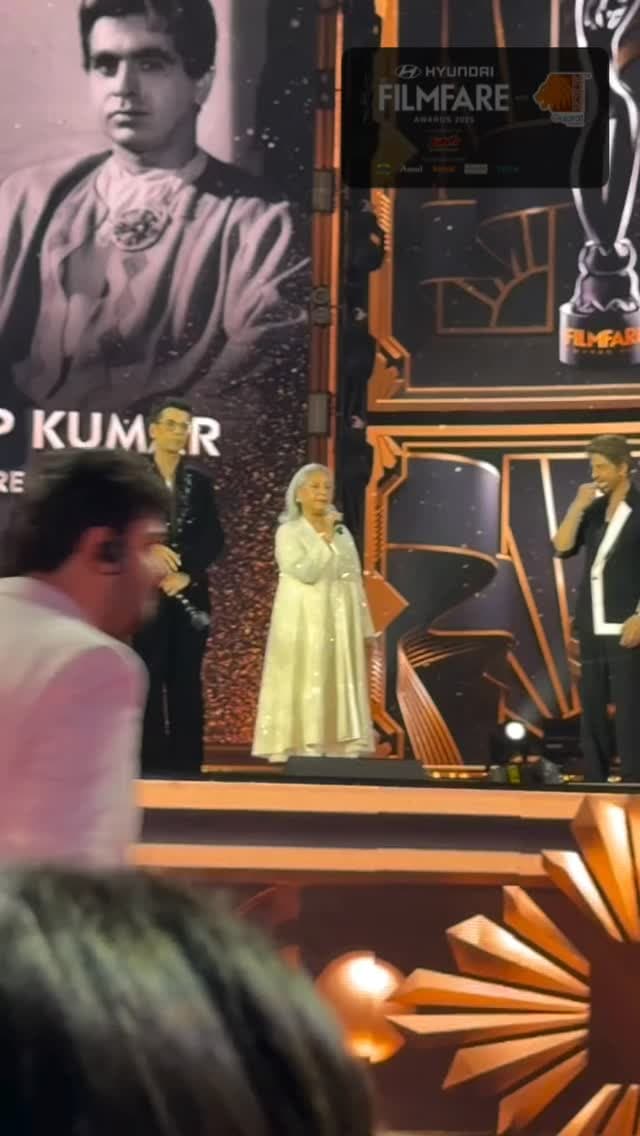 Filmfare celebrates the unmatched legacy of Dilip Kumar as Shah Rukh Khan receives the trophy dedicated to the legendary actor at the #70thHyundaiFilmfareAwards2025withGujaratTourism #publicdemand #filmfareawards