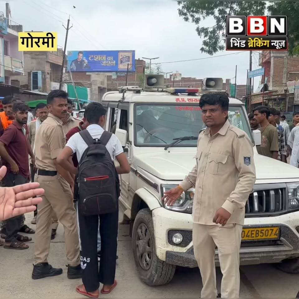 गोरमी में मजिस्ट्रेट चैकिंग के दौरान पुलिस की गाड़ी पर कार्यवाही