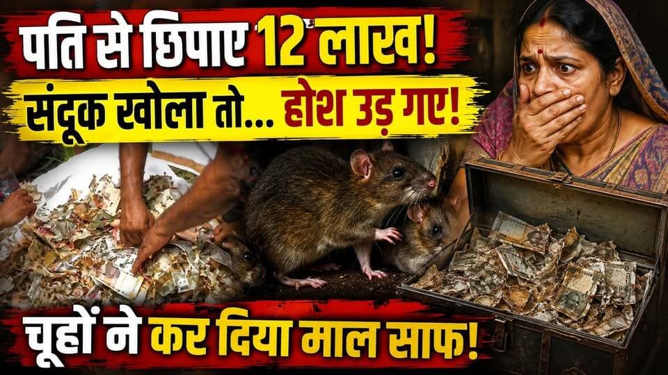 पति से छिपाकर 12 लाख जमा किए, संदूक खोला तो उड़ गए होश! चूहों ने कुतर डाले नोट | Gonda | Viral Video
पति से छिपाकर कई साल तक करीब 12 लाख रुपये जमा किए... लेकिन जब संदूक खोला तो महिला के होश उड़ गए!
रिपोर्ट के मुताबिक संदूक में रखे नोटों को चूहों ने कुतर दिया था। घटना का वीडियो सोशल मीडिया पर चर्चा में है।
8 साल की बचत और फिर ऐसा हुआ—आप होते तो क्या करते?
#ViralNews #GondaNews #UPNews #ViralVideo #RatNews #UttarPradeshNews #HindiNews