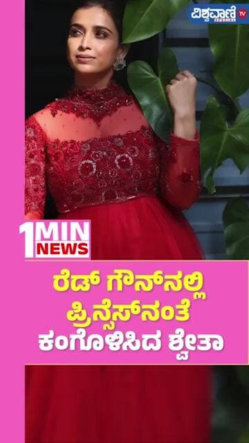 Shwetha Chengappa | ರೆಡ್ ಗೌನ್ನಲ್ಲಿ ಪ್ರಿನ್ಸೆಸ್ನಂತೆ ಕಂಗೊಳಿಸಿದ ಶ್ವೇತಾ | Vishwavani TV Special