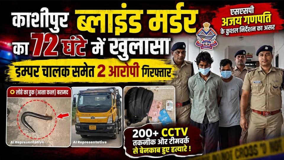 काशीपुर: 19 वर्षीय युवती हत्याकांड का सनसनीखेज खुलासा, 200 से ज्यादा CCTV कैमरों की जांच के बाद पुलिस पहुंची हत्यारों तक!
#Kashipur #UttarakhandPolice #SSPAjayGanpati #CrimeNews #BlindMurder #MurderCase #UdhamSinghNagar #PoliceInvestigation #BreakingNews #UttarakhandNews