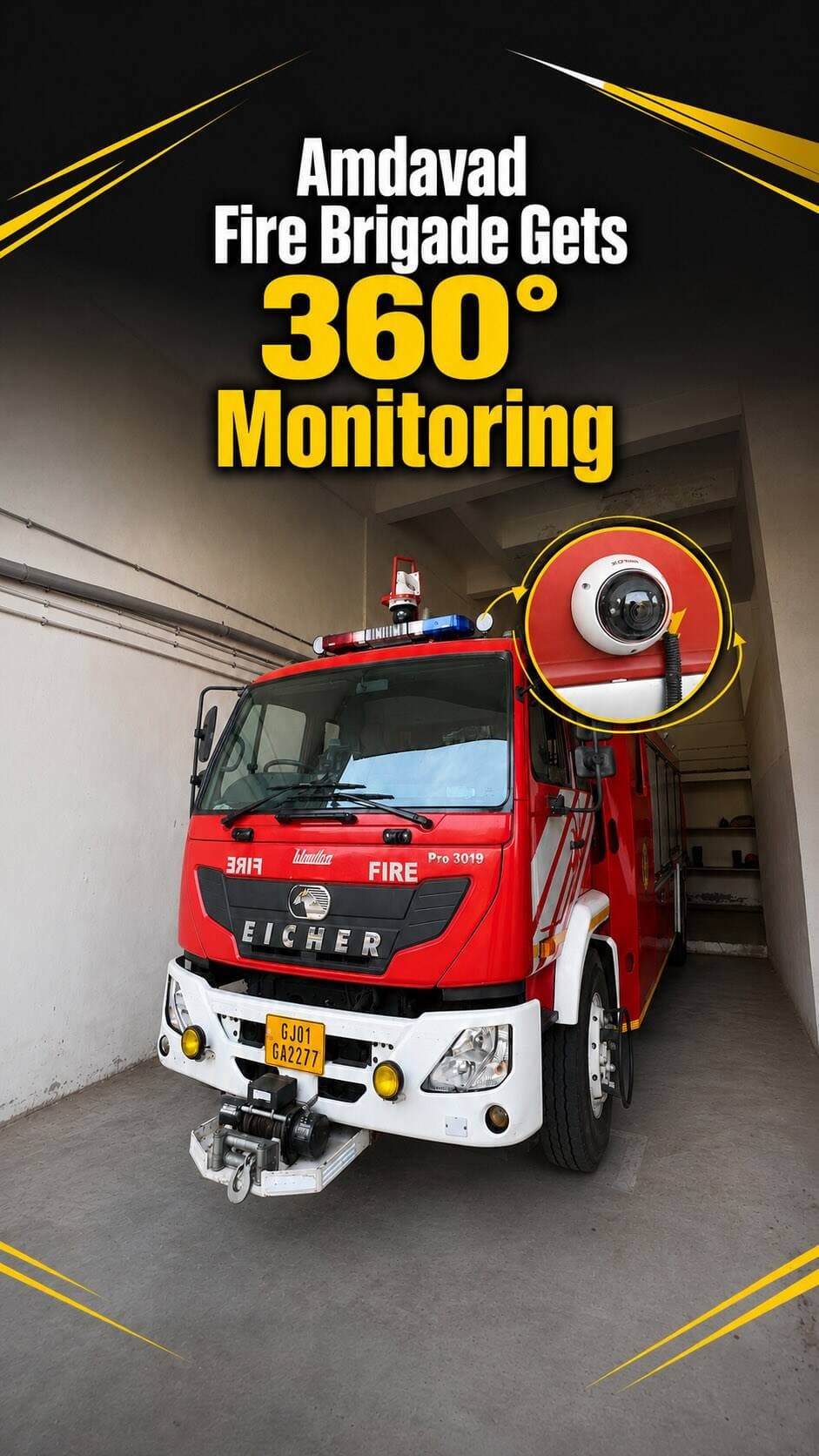 Amdavad’s emergency response system is getting smarter and faster.
The Ahmedabad Fire Department has now equipped its emergency vehicles with 360° cameras, water-level sensors and live tracking technology. This allows teams to monitor the vehicle’s surroundings, check water levels in real time and track the vehicle’s movement from the moment an emergency call is received until it reaches the incident spot.
A smart technology upgrade aimed at faster response, better coordination and stronger emergency management — taking Amdavad one step closer to a more tech-enabled and safer city. 🚨📍
(Amdavad, Fire Safety, 360° Camera, Live Tracking, Fire Vehicles)
#Amdavad #FireSafety #Technology #AmdavadUpdates