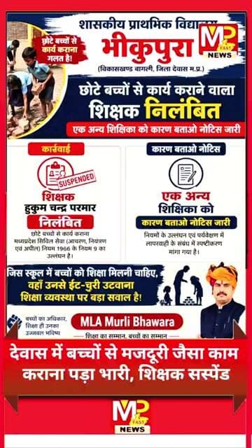 सरकारी स्कूल में बच्चों से काम, शिक्षक निलंबित; शिक्षिका को नोटिस #news
