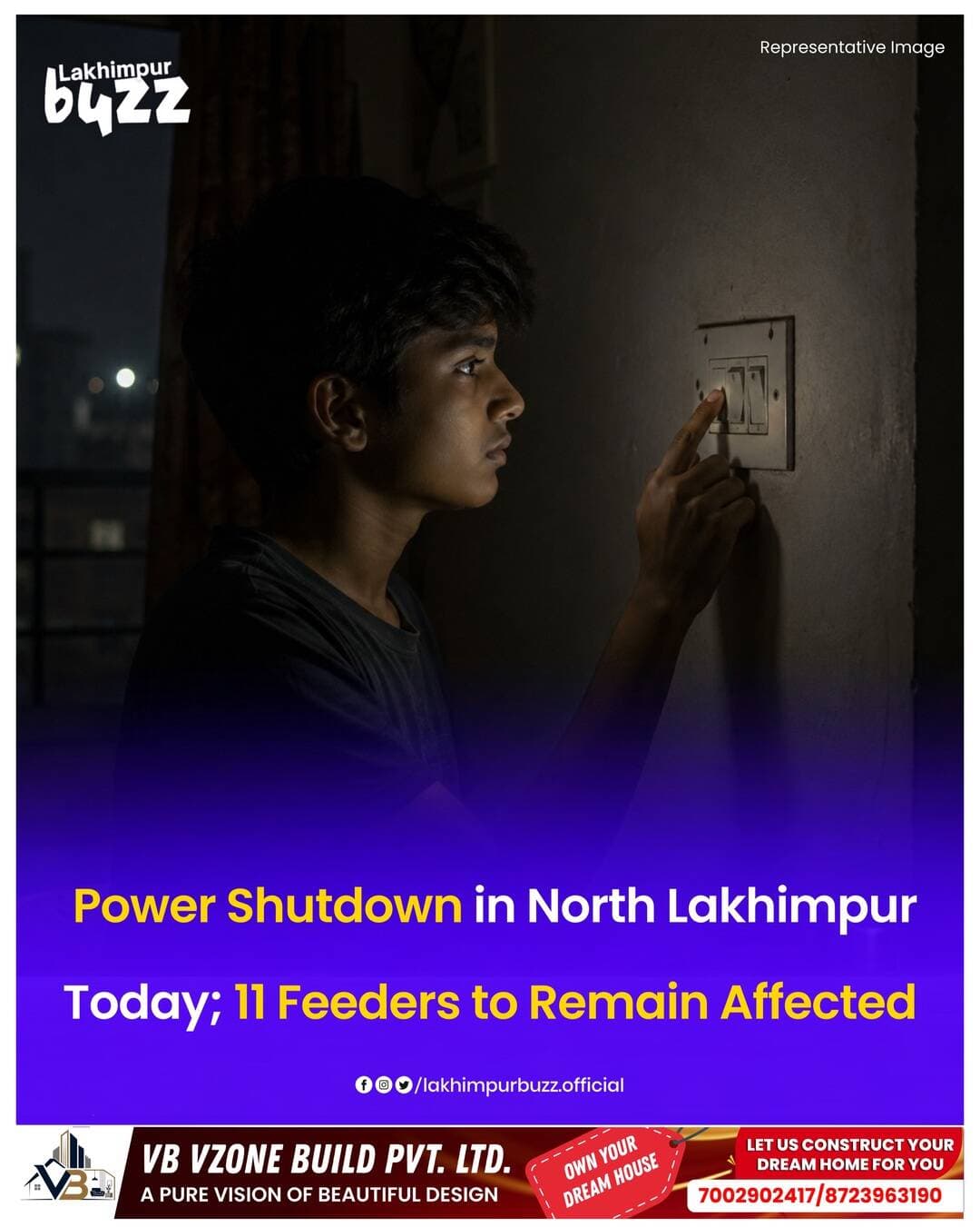 #News || The North Lakhimpur Electrical Sub-Division of APDCL has announced a three-hour power shutdown on August 25, 2026, from 2:00 PM to 5:00 PM, due to emergency maintenance work at Romonisuk DSS.
During the maintenance period, all feeders under Romonisuk DSS and Panigaon DSS will remain shut down until the work is completed.
Affected feeders under Romonisuk DSS: Naoboicha, Gharmora, Azad, Old Panigaon, Town-1, Town-2, Civil and Airport feeders.
Affected feeders under Panigaon DSS: Angerkhowa, Panigaon and 11th Mile feeders.
Consumers in the affected areas are requested to take note of the scheduled power interruption and cooperate with APDCL during the emergency maintenance work. The department has expressed regret for the inconvenience caused.