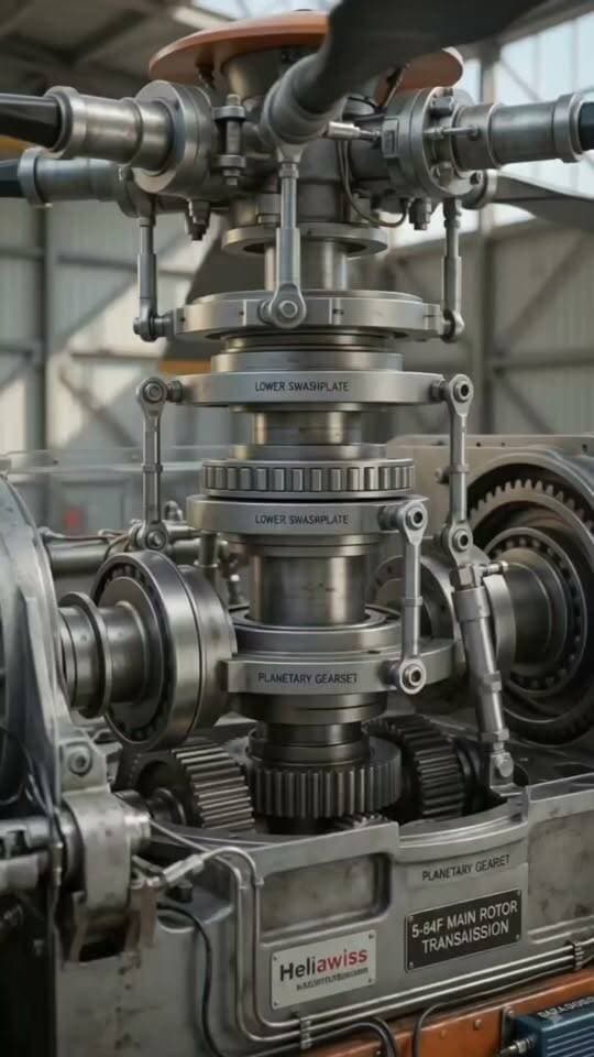 Ever wonder how a helicopter actually steers in mid-air? This intricate swashplate mechanism turns mechanical precision into flight. What part of aviation engineering blows your mind the most? #AviationEngineering #HelicopterMechanics #Engineering