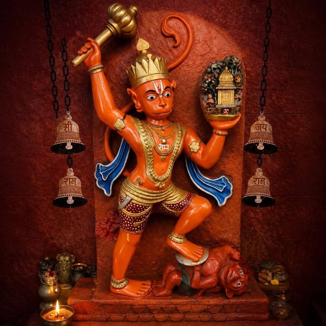 शंकर सुवन केसरी नंदन, तेज प्रताप महा जगवन्दन...
शनिश्चरा मंदिर परिसर में विराजे वीर बजरंगबली के दर्शन🙏🚩