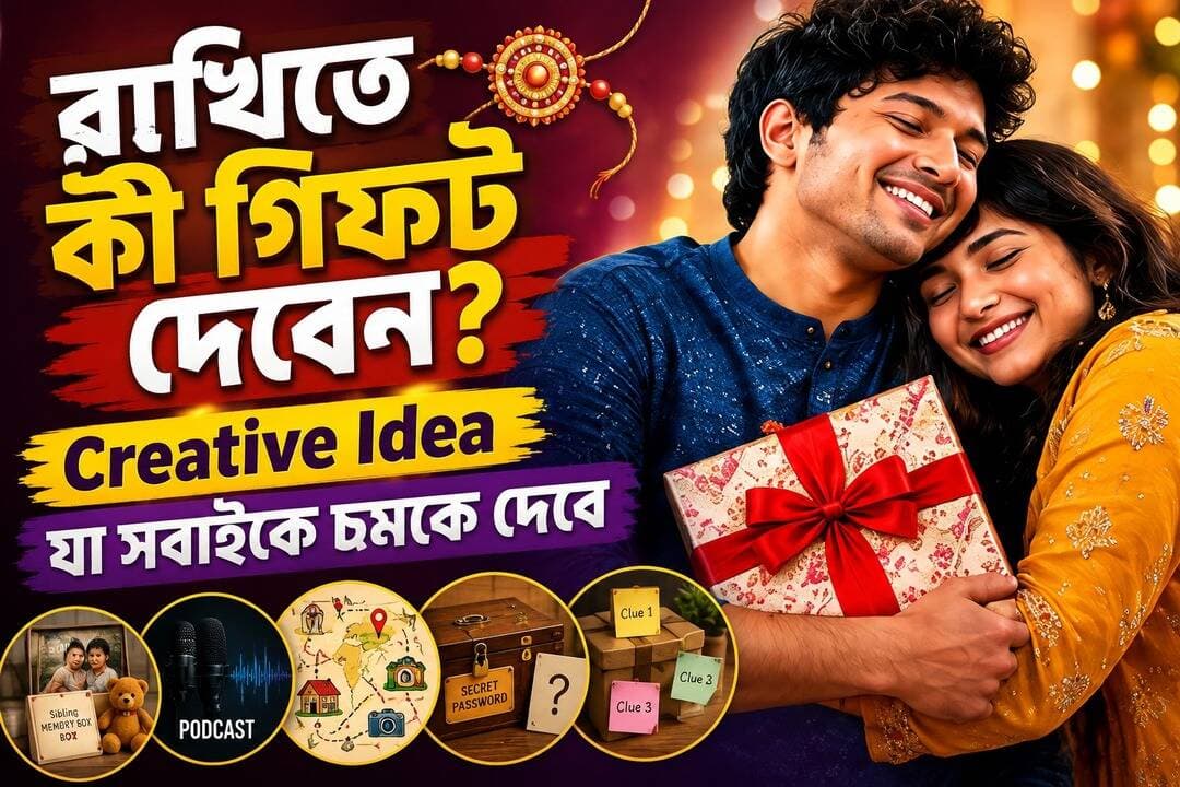 রাখিবন্ধন আসছে! ভাই বা বোনকে এবার একটু অন্যরকম, personal এবং memorable গিফট দিতে চান? তাহলে এই ভিডিওটি আপনার জন্য। ❤️
এই ভিডিওতে থাকছে এমন কিছু ইউনিক গিফট আইডিয়া, যা শুধু উপহার নয়—আপনাদের সম্পর্কের সুন্দর স্মৃতিও হয়ে থাকবে।
🎁 Sibling Memory Box – ছোটবেলার ছবি, চিঠি ও স্মৃতি দিয়ে তৈরি করুন বিশেষ উপহার।
🎙️ Our Story Podcast – ভাই-বোনের গল্প রেকর্ড করে QR Code-এর মাধ্যমে উপহার দিন।
🗺️ Our Relationship Map – আপনাদের সম্পর্কের গুরুত্বপূর্ণ জায়গাগুলো নিয়ে বানান কাস্টম ম্যাপ।
🔐 Secret Password Gift Box – প্রশ্নের উত্তর দিয়ে খুলতে হবে আসল উপহার।
🧩 Puzzle Hunt Gift – clue খুঁজতে খুঁজতে শেষ পর্যন্ত পৌঁছবে surprise gift-এর কাছে।
🦸 AI Sibling Avatar – আপনাদের দু’জনকে নিয়ে তৈরি করুন custom superhero character।
এই রাখিবন্ধনে দামি নয়, মনের মতো একটা স্মৃতি উপহার দিন। ❤️
#RakshaBandhan #Rakhibandhan #RakshaBandhanGifts #GiftIdeas #SiblingGift #SiblingLove #BrotherSister #SisterBrother #GiftIdeasForSiblings #UniqueGiftIdeas #DIYGifts #MemoryBox #PodcastGift #PuzzleHunt #AIAvatar #Rakhi #RakshaBandhan2026 #ClickNbit #Lifestyle #TrendingIdeas