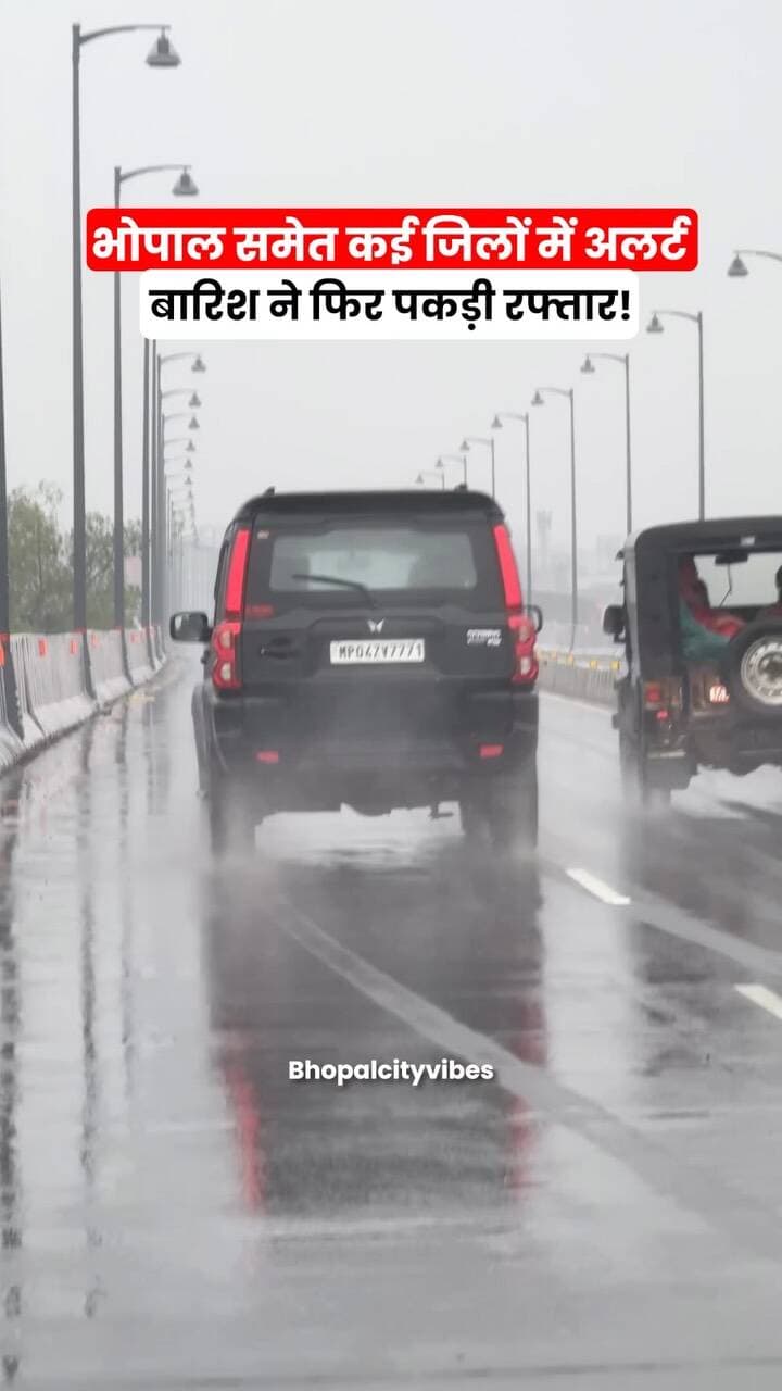 🌧️ **MP में बारिश फिर तेज़!**
भोपाल समेत कई जिलों में **भारी बारिश का अलर्ट** 🚨
अगले 3 दिन मौसम रहेगा एक्टिव…
**भोपाल में अब कितना पानी गिरेगा? 👀**
👇 अपने शहर का मौसम बताएं।