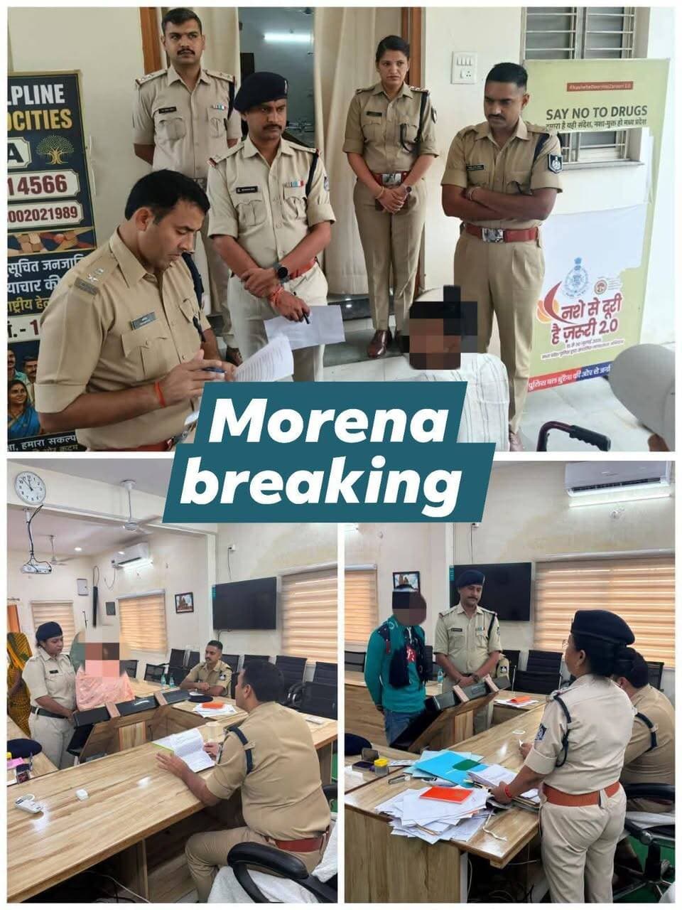 #मुरैना: आज दिनांक 25.08.26 को पुलिस अधीक्षक कार्यालय मुरैना में जनसुनवाई आयोजित की गई, जहां जिलेभर से आए कुल 70 से अधिक नागरिकों/ आवेदकों की समस्याएं एवं शिकायतें एसपी के द्वारा गंभीरता से सुनी गईं।
जनसुनवाई में उपस्थित पुलिस अधिकारियों द्वारा प्रत्येक आवेदन पर संवेदनशीलता एवं प्राथमिकता के साथ कार्रवाई सुनिश्चित करने हेतु संबंधित अधिकारियों को आवश्यक निर्देश दिए गए।
जनसुनवाई के दौरान उपस्थित 01 दिव्यांग व्यक्ति की समस्या सुनने हेतु पुलिस अधीक्षक द्वारा स्वयं जनसुनवाई कक्ष से बाहर आकर सीधे संवाद कर समस्या सुनीं एवं संबंधित थाना प्रभारी को आवश्यक कार्रवाई के निर्देश दिए।
Home Department of Madhya Pradesh
Jansampark Madhya Pradesh
Madhya Pradesh Police
IGP Chambal Zone
PRO Morena Breaking SP Morena SP Morena