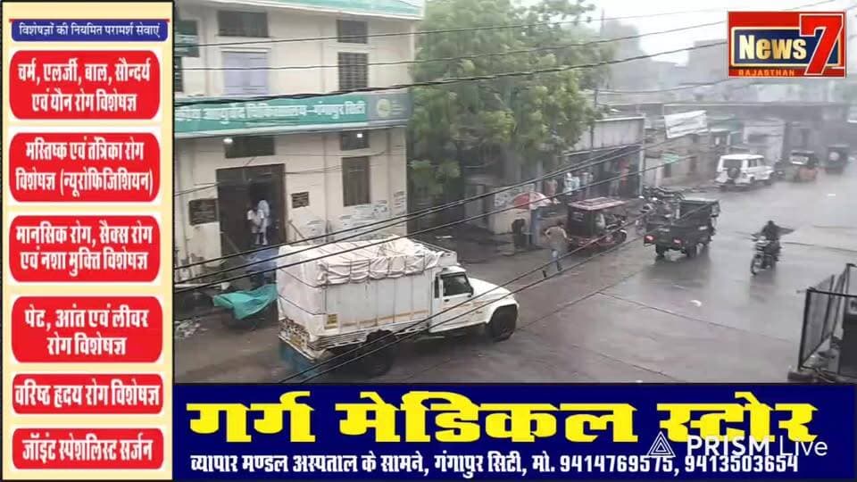 #live गंगापुर सिटी में हुई बारिश #Gangapurcity #news #barish #rajasthan #News7