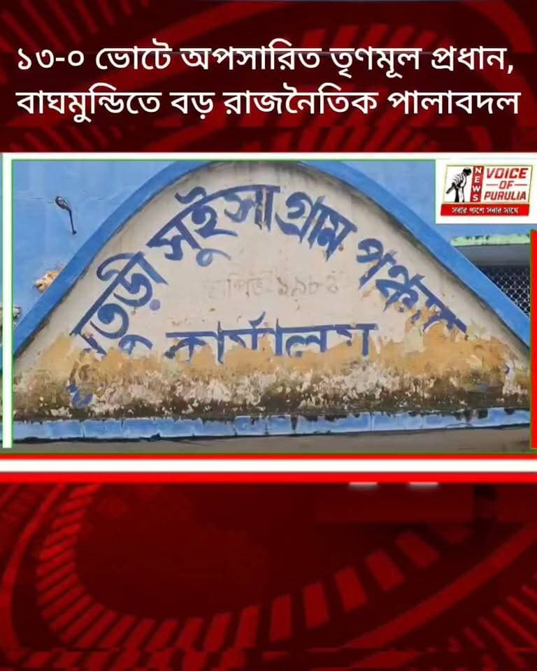 ১৩-০ ভোটে অপসারিত তৃণমূল প্রধান, বাঘমুন্ডিতে বড় রাজনৈতিক পালাবদল