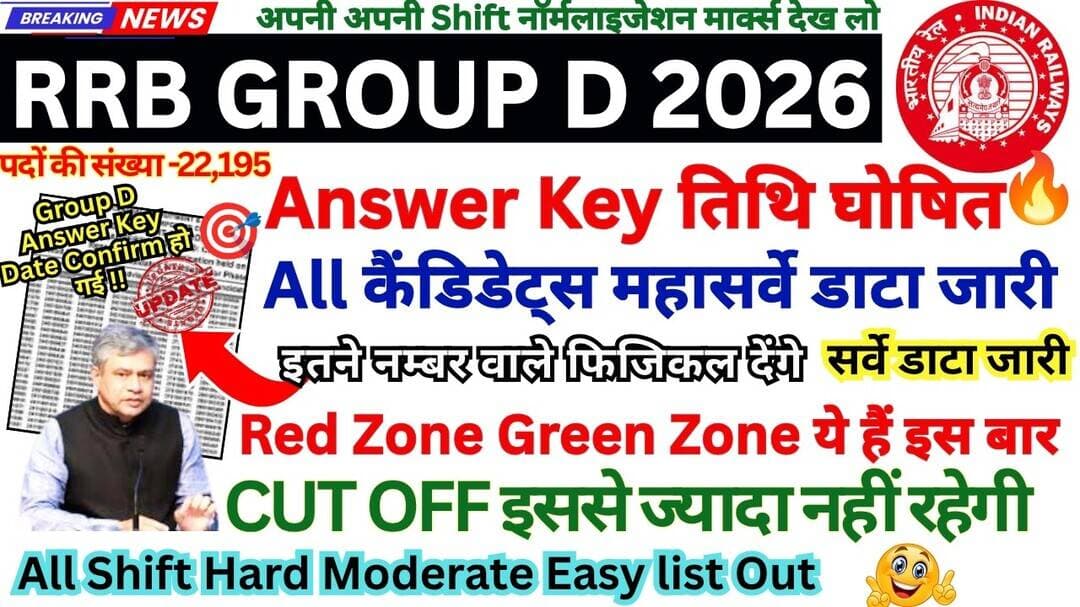 RRB GROUP D CUT OFF 2026 🎯 || RRB GROUP D CUTOFF 2026 || RAILWAYGROUP DCUTOFF 2026 || ANSWER KEY