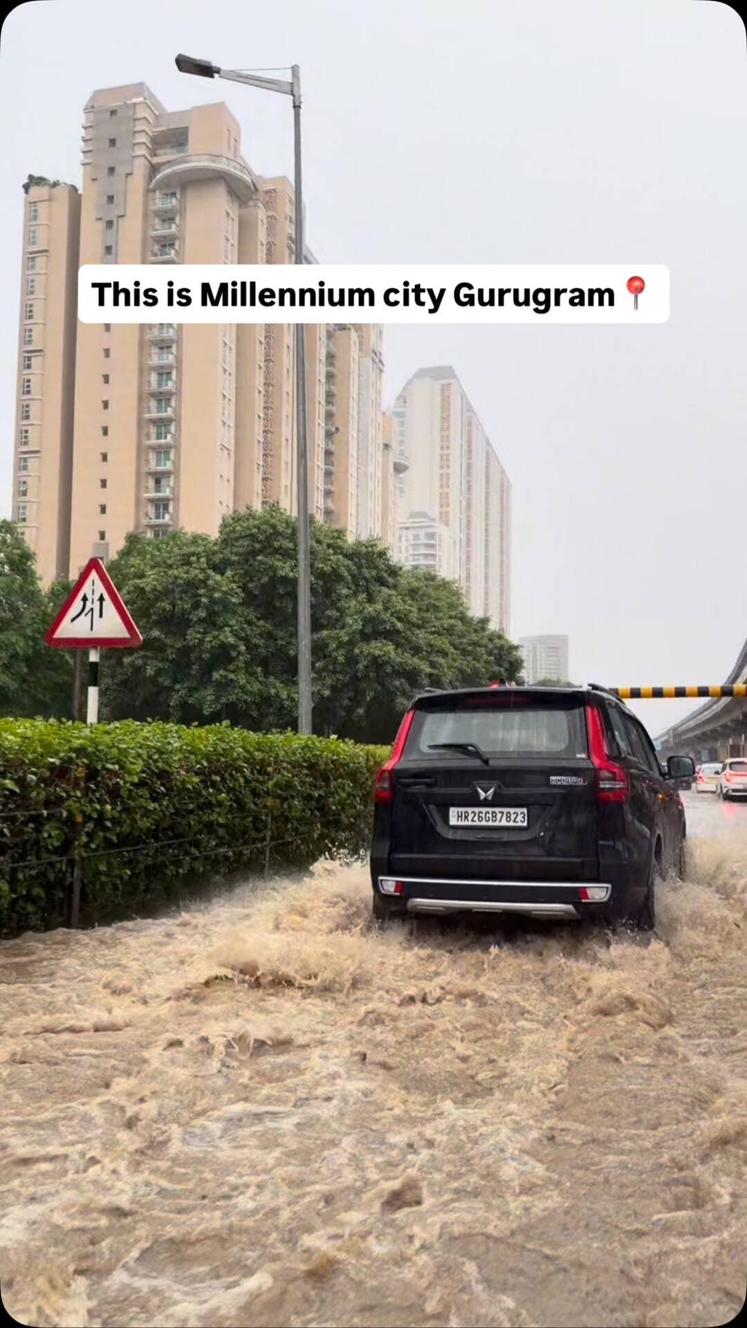 This is the condition of millennium city gurugram after rain