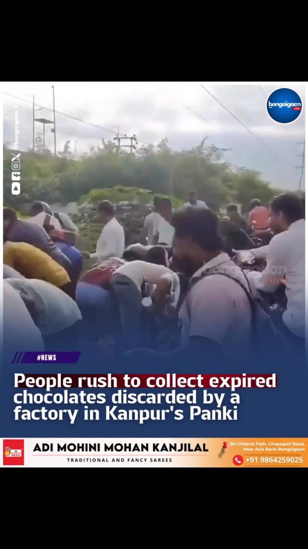 🚨People rush to collect expired chocolates discarded by a factory in Kanpur’s Panki