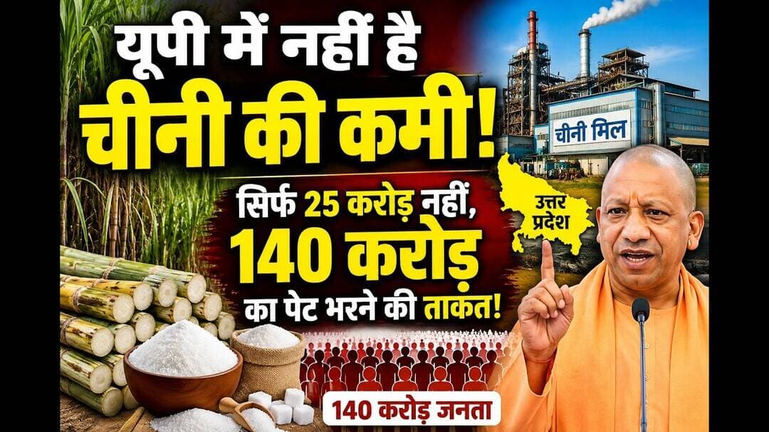 सिर्फ 25 करोड़ नहीं, 140 करोड़ जनता का पेट भरने की ताकत रखता है यूपी #viral #video #news #sugar